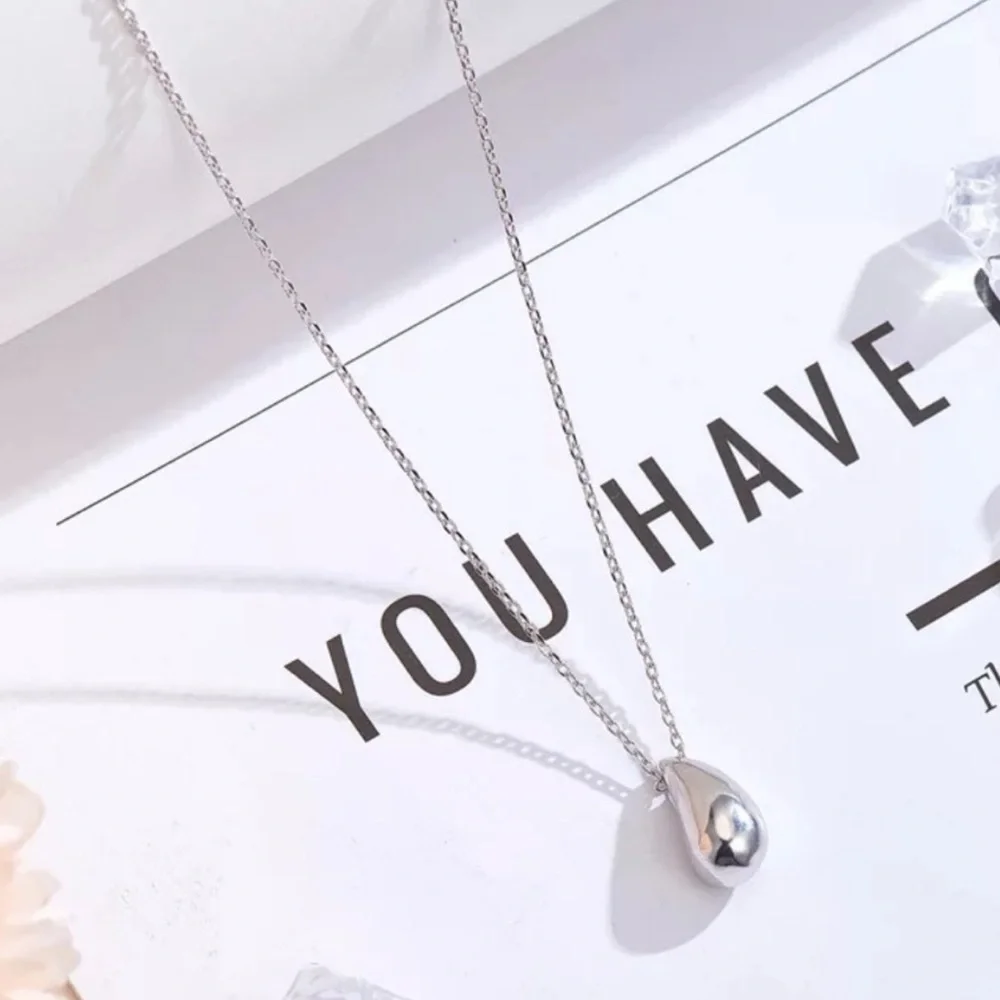 “18” NEW 925 STERLING SILVER WATER DROP NECKLACE, NICE NECKLACE, CUTE NECKLACE - Picture 3 of 4